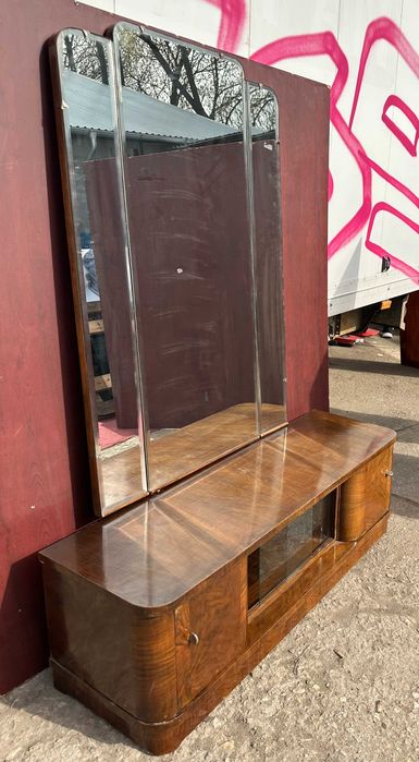 Comoda Vintage cu Oglinda de cristal Stil Biedermeier