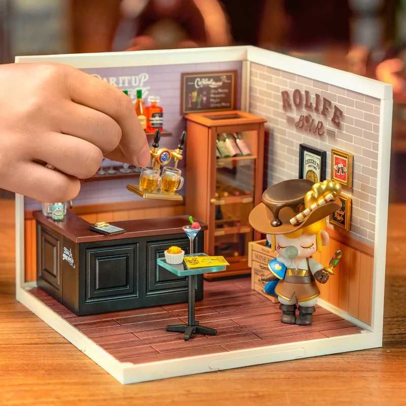 Играчка за сглобяване и забавление, уютна мини къща с лампички за игра