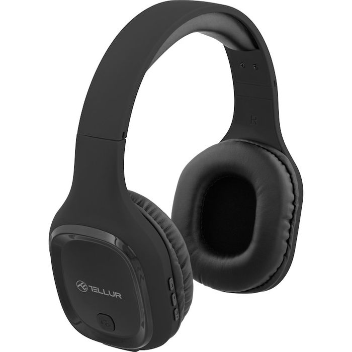 Casti Over-ear Bluetooth telefon,  Tellur Pulse, Microfon, Negru