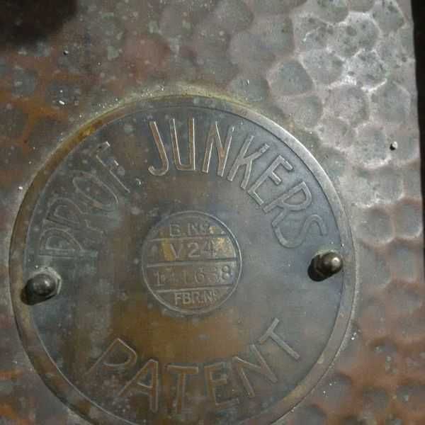Incalzitor apa Cupru Vintage interbelic gaz Hugo Junkers V24 Patent
