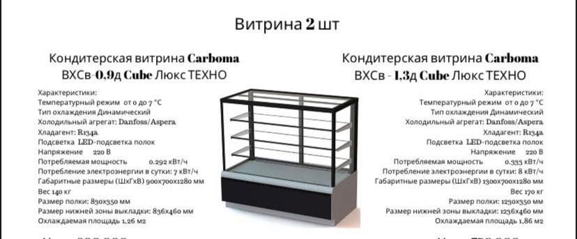 Кондитерская витрина Carboma ВХСв-0,9д Cube Люкс ТЕХНО