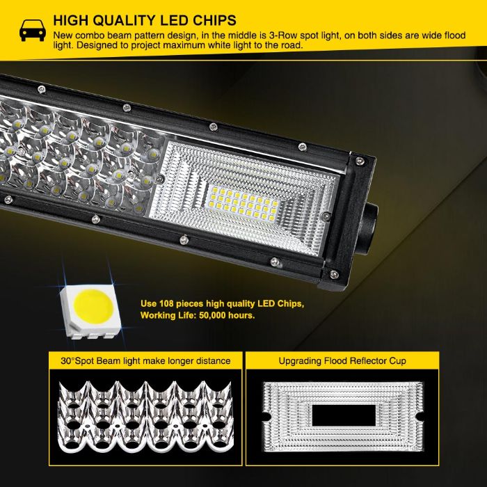 Супер мощен 7D извит LED BAR 594W 125 см. Атв, Джип,4х4, Offroad, Бус