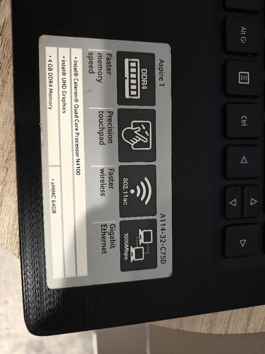 Acer Aspire 1 - model  A114-32-C75D