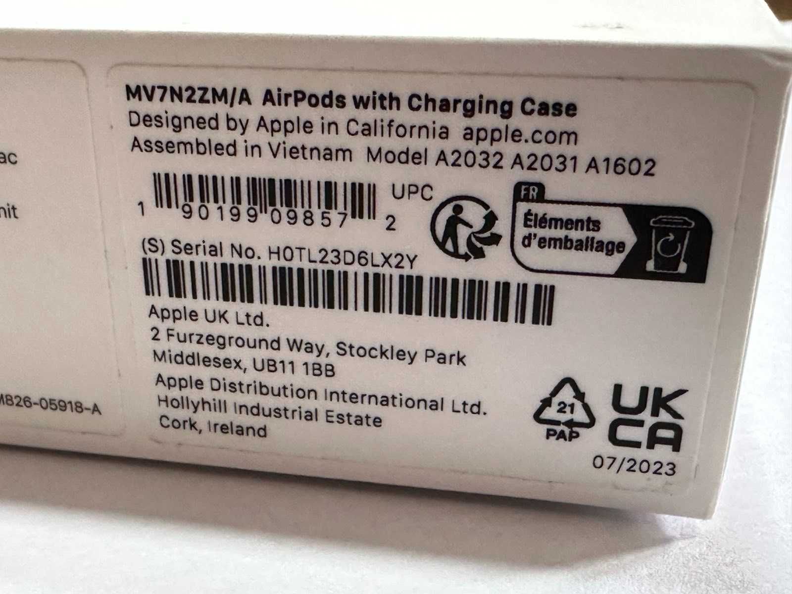 Apple AirPods 2 A1602