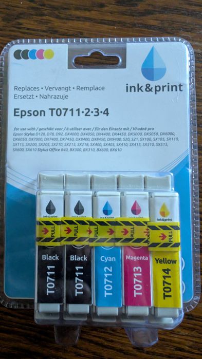 Set cartușe cerneală compatibile Epson T0711- și Epson T12952-3-4