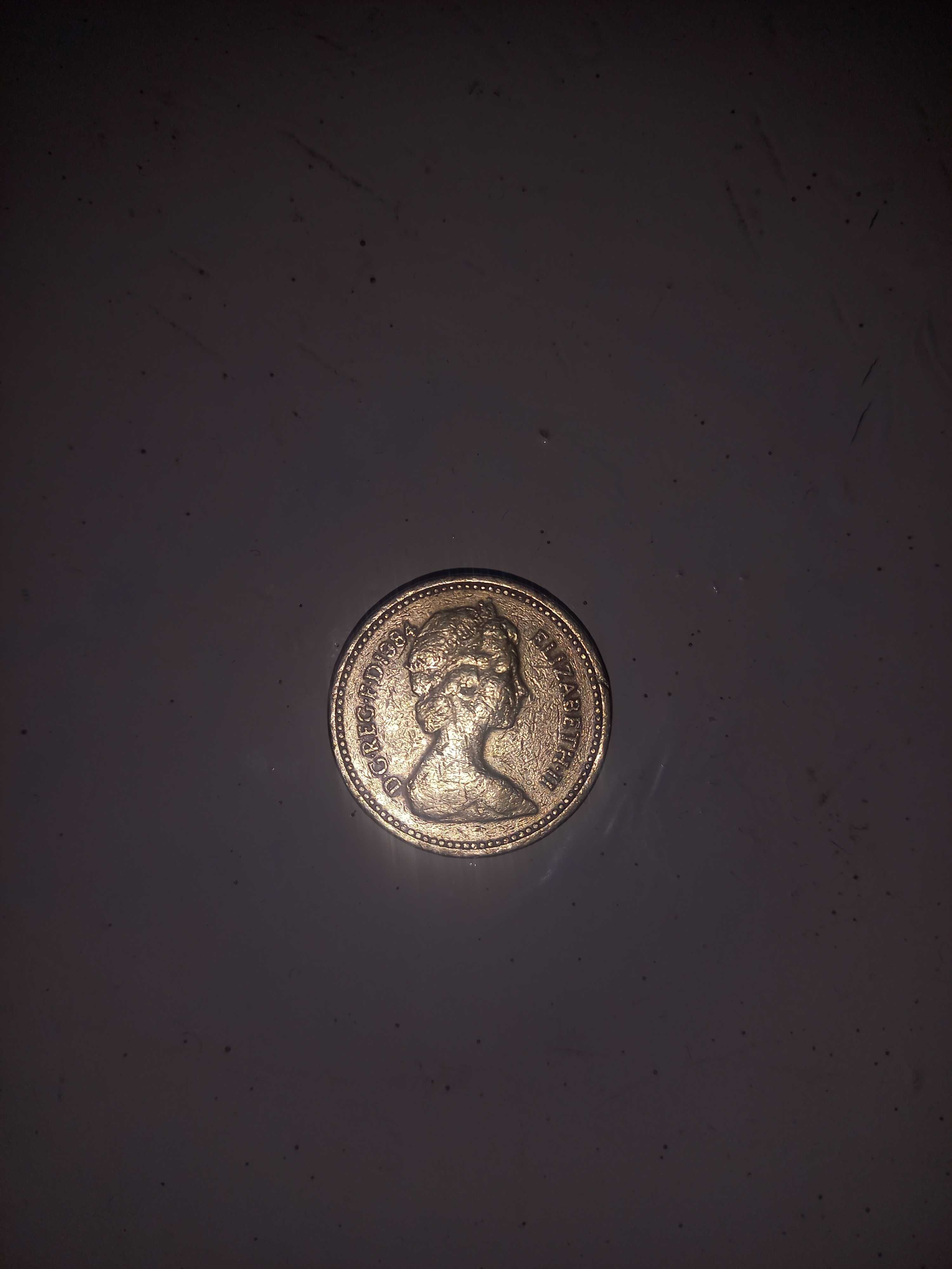 Moneda Elizabeth II D.G.REG F.D. 1984 One pound