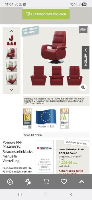 Fotoliu piele Polinova