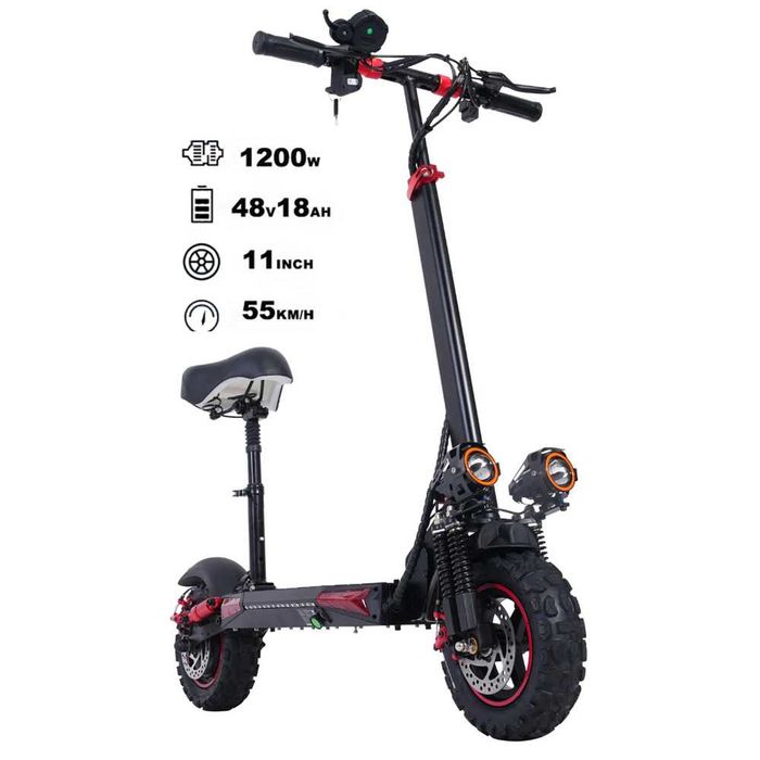 Електрически скутер, тротинетка със седалка 1200W 18AH, 55 км/ч