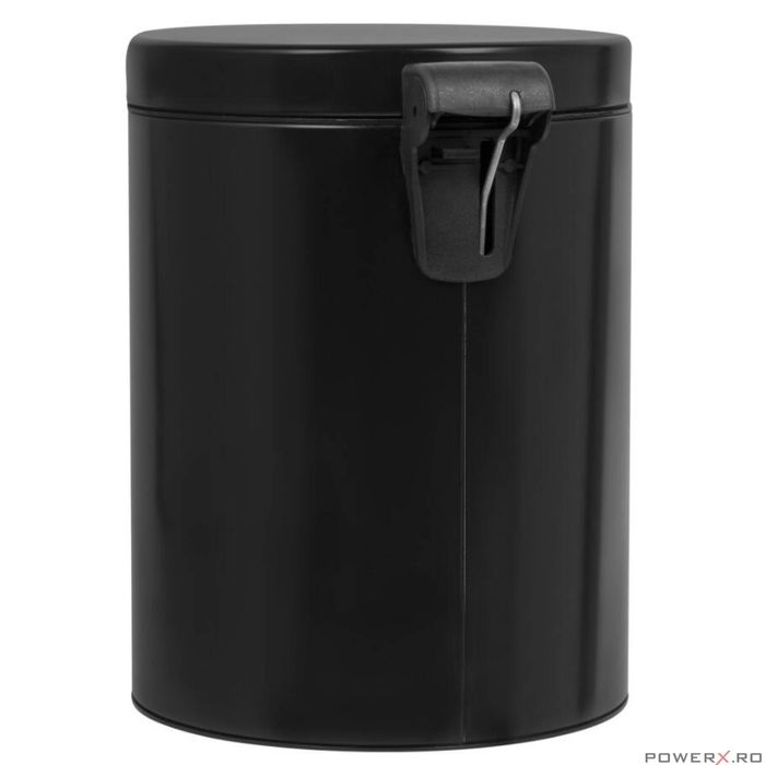 Cos de gunoi cu pedala si capac soft-close, capacitate 5 litri, negru,