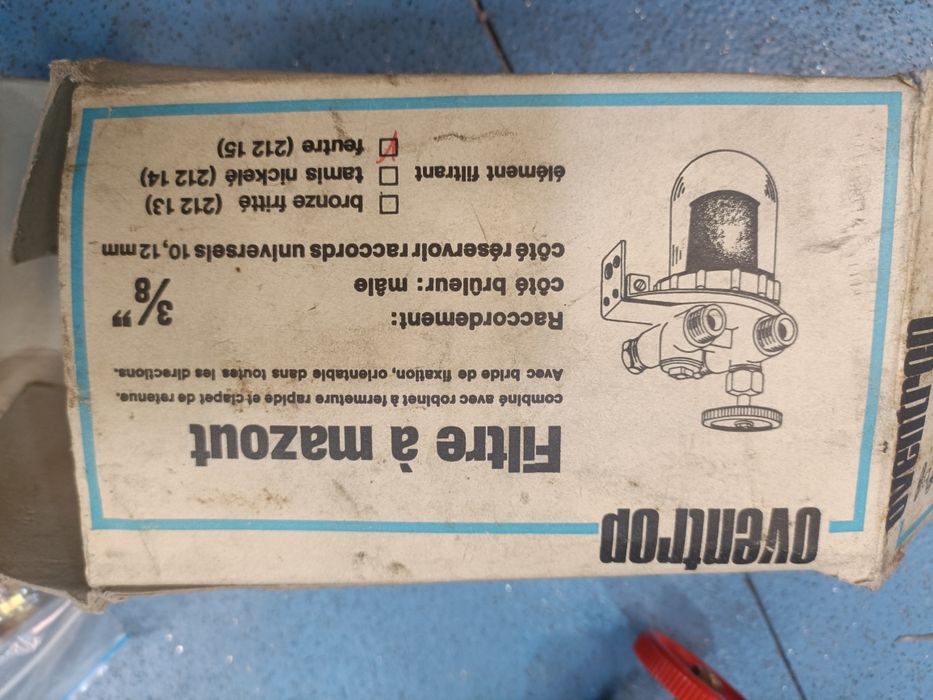 Filtru combustibil Oventrop cu două conducte și supapă de închidere