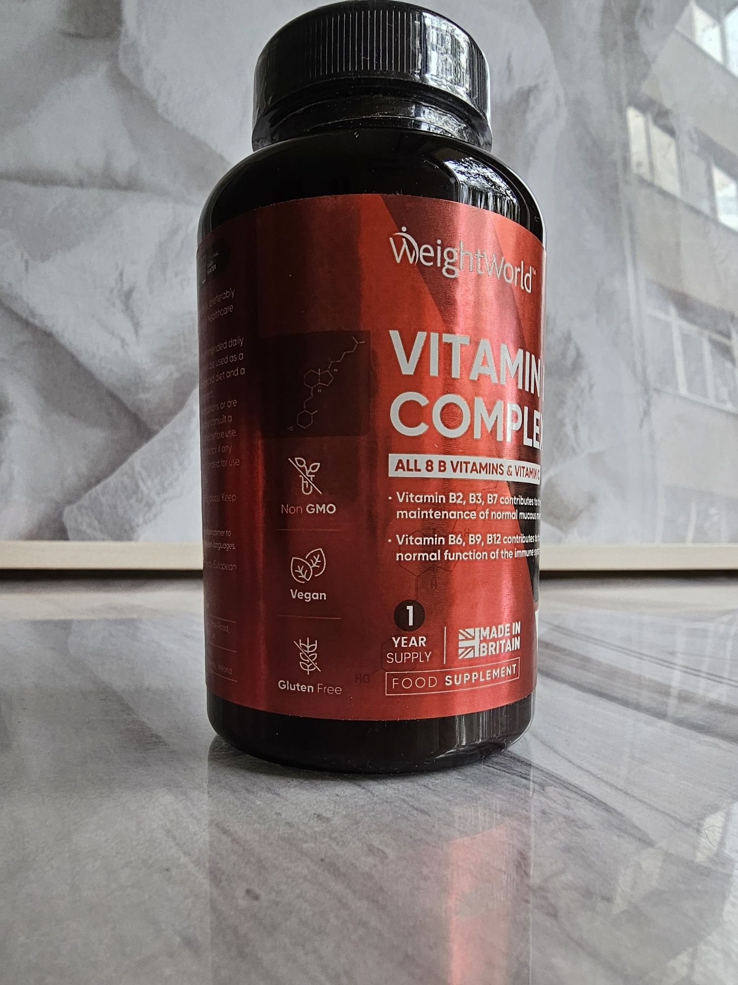Vitamina B Complex + C B1 6 9 12 WeightWorld UK 365 doze - Nou sigilat