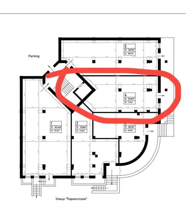 Продаётся помещение в Мирзо-Улугбекском районе ул Паркентская