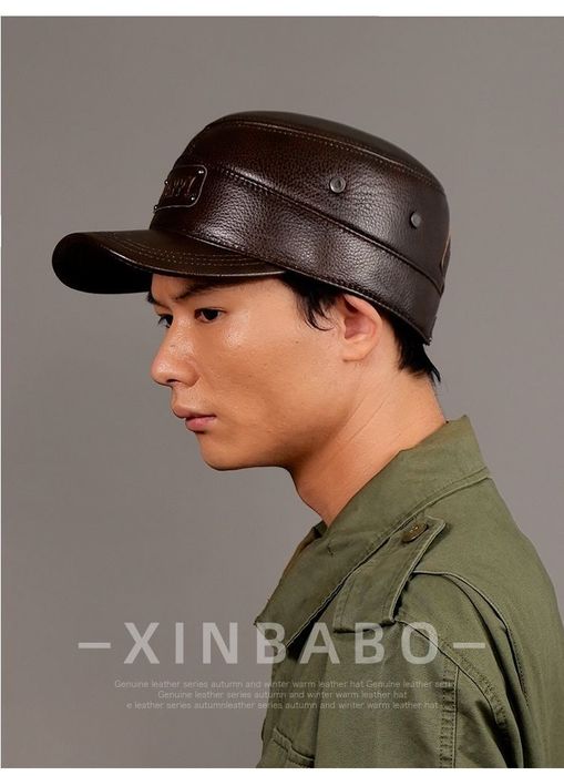 Мужская кепка шапка из натуральной кожи мужской табий кожа хакийкий ко