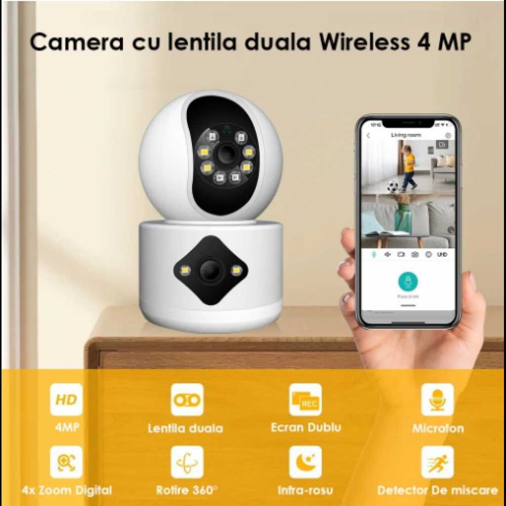 Камера Бебефон Lylu, видео и аудио наблюдение, въртяща, Wi-Fi, 6MP