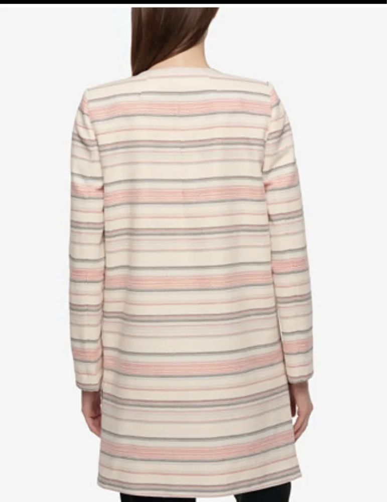 Jacketa lunga Tommy Hilfiger Striped Ivory Multi, marimea XS (US 2)