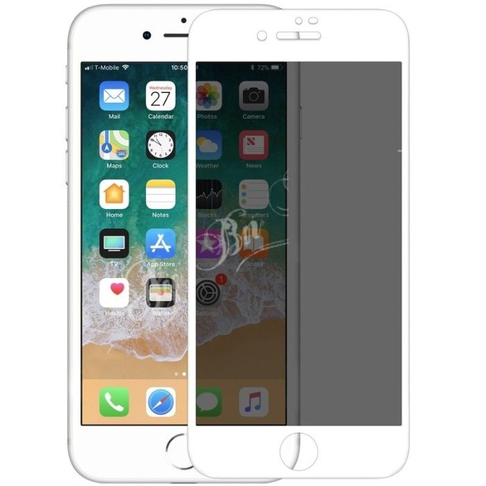 Iphone 7 8 Plus Iphone SE 16E Folie Sticla Curbata Privacy White Black