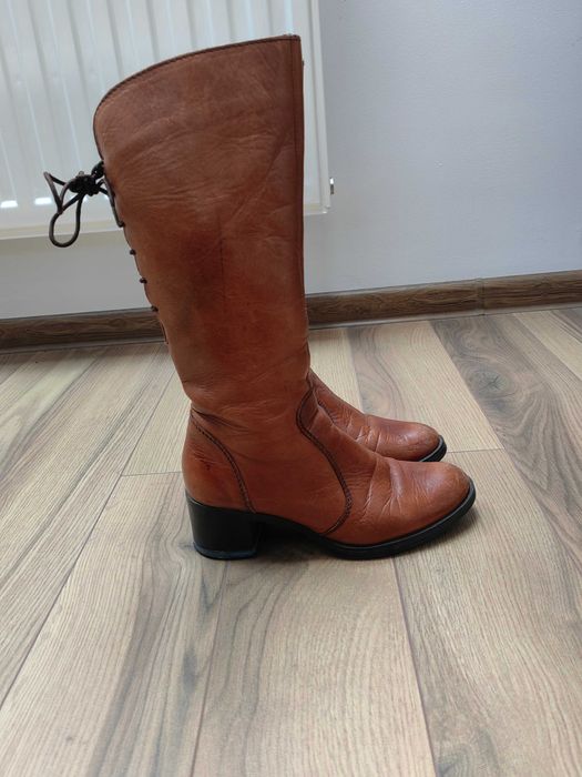 Cizme piele maro femei