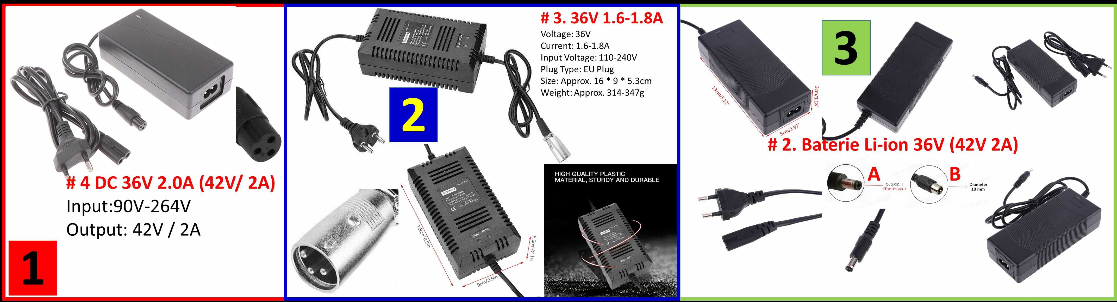 Incarcator baterie scuter bicicleta electrica 36V 48V 60V Nou!