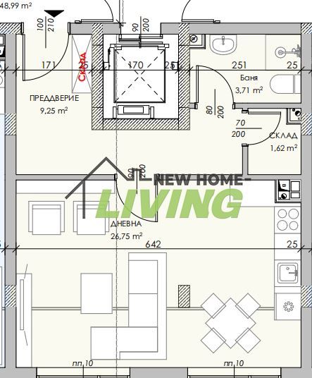 Продава се Едностаен апартамент в Пловдив, Беломорски - 58 кв.м за 1193 €/кв.м - Снимка #3