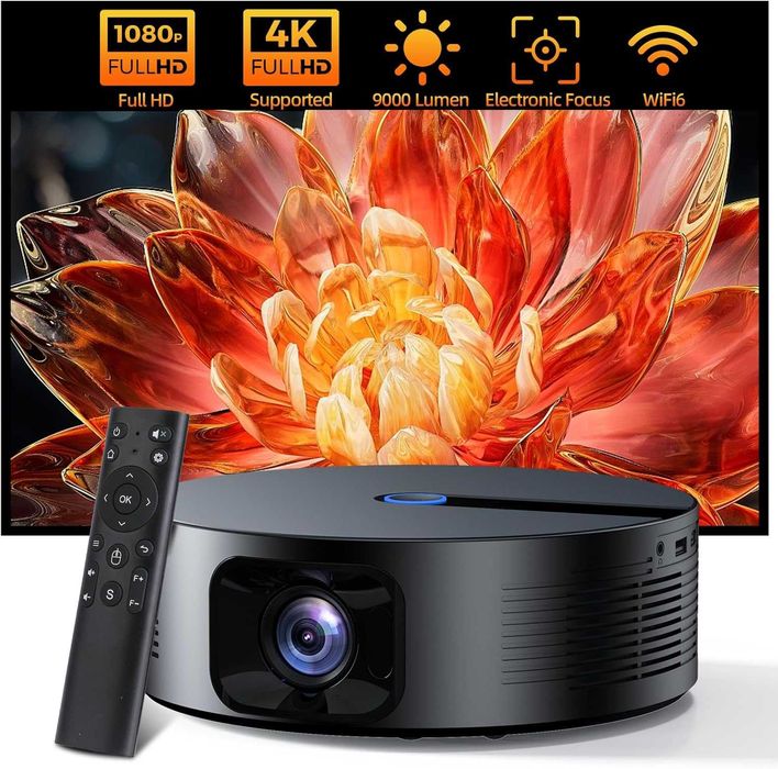 Видеопроектор, блютуз,файфай,HDMI,электрофокус,пульт (новый)