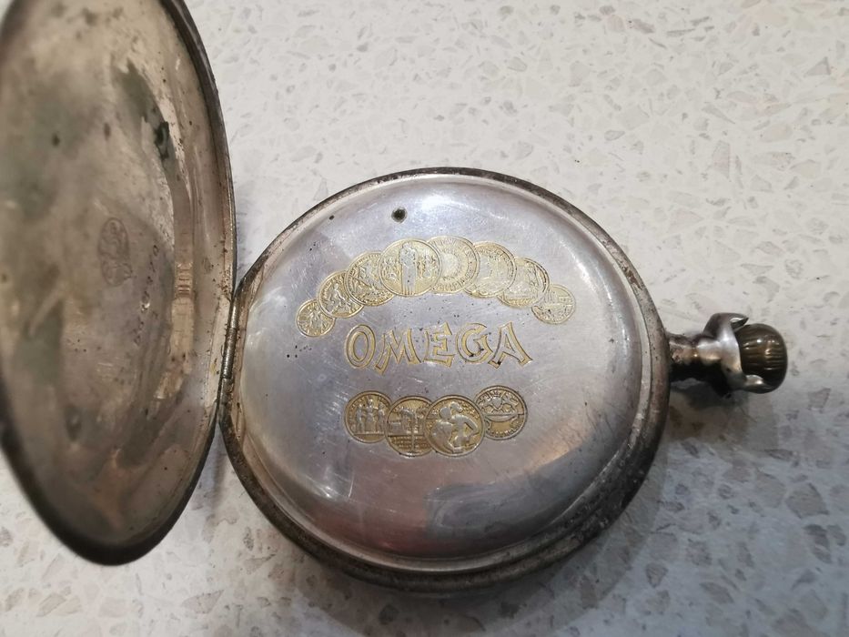 сребърна джобна омега/OMEGA/