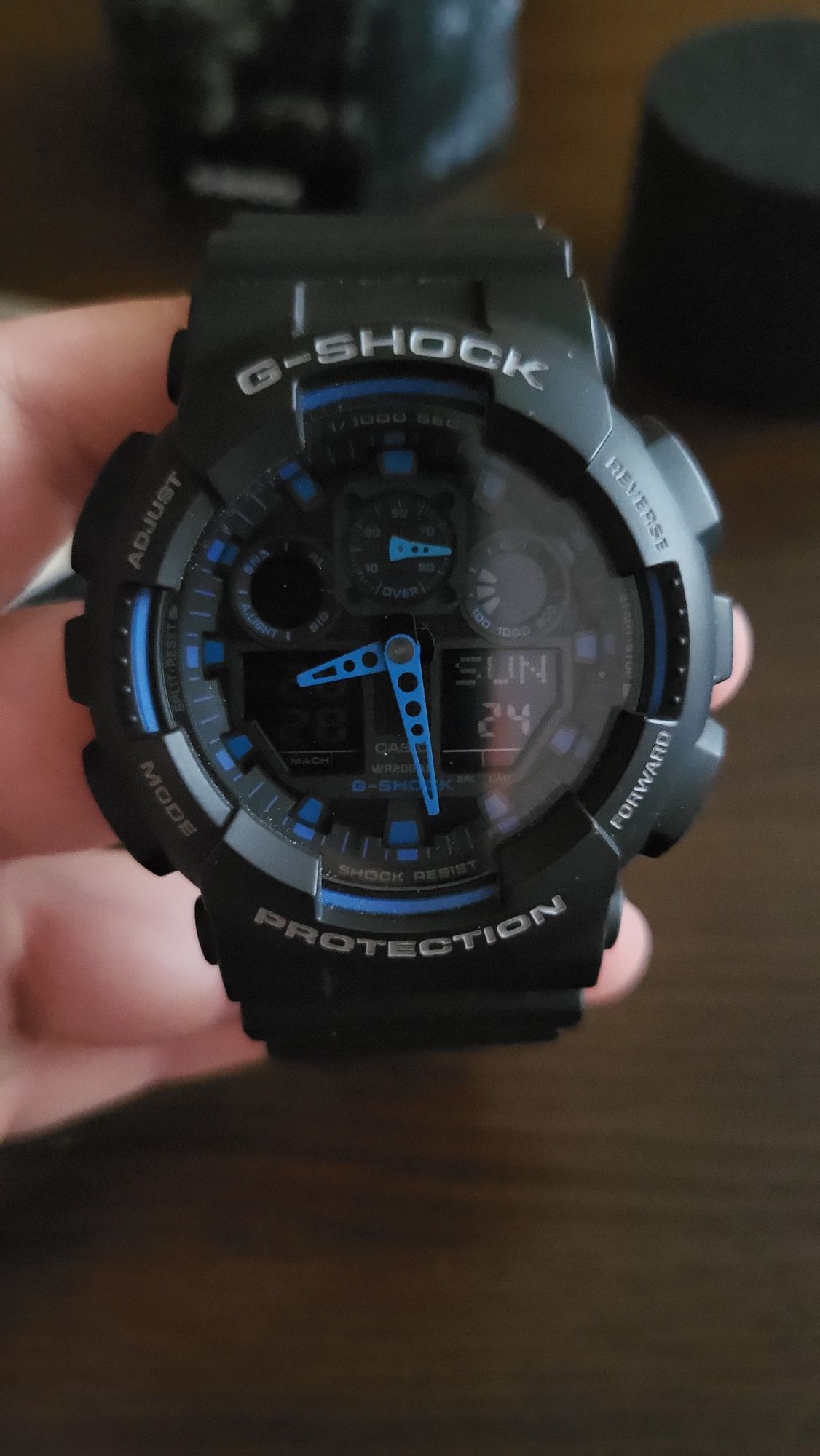 Чисто нов ЧАСОВНИК CASIO G-SHOCK GA-100-1A2ER (син цвят)