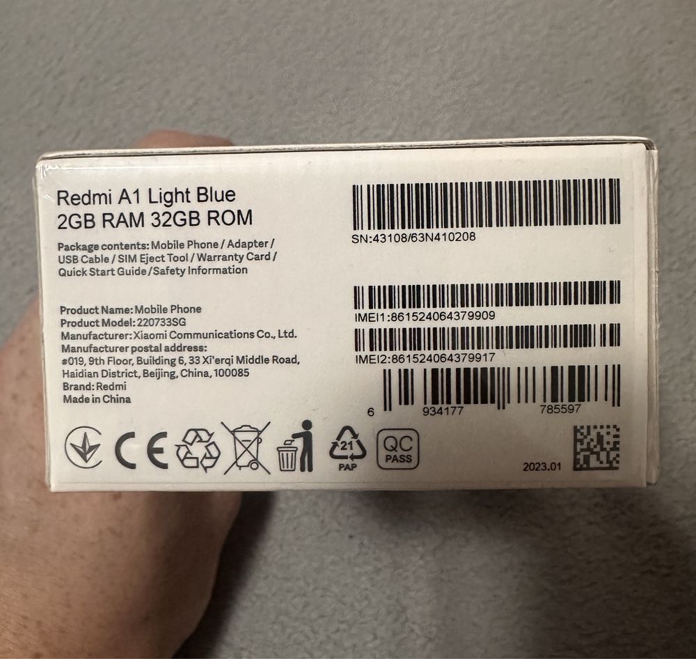 Xiaomi Redmi A1, Light Blue, 2GB RAM, 32GB ROM