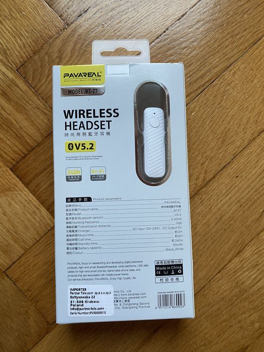 Căști Bluetooth Pavareal white