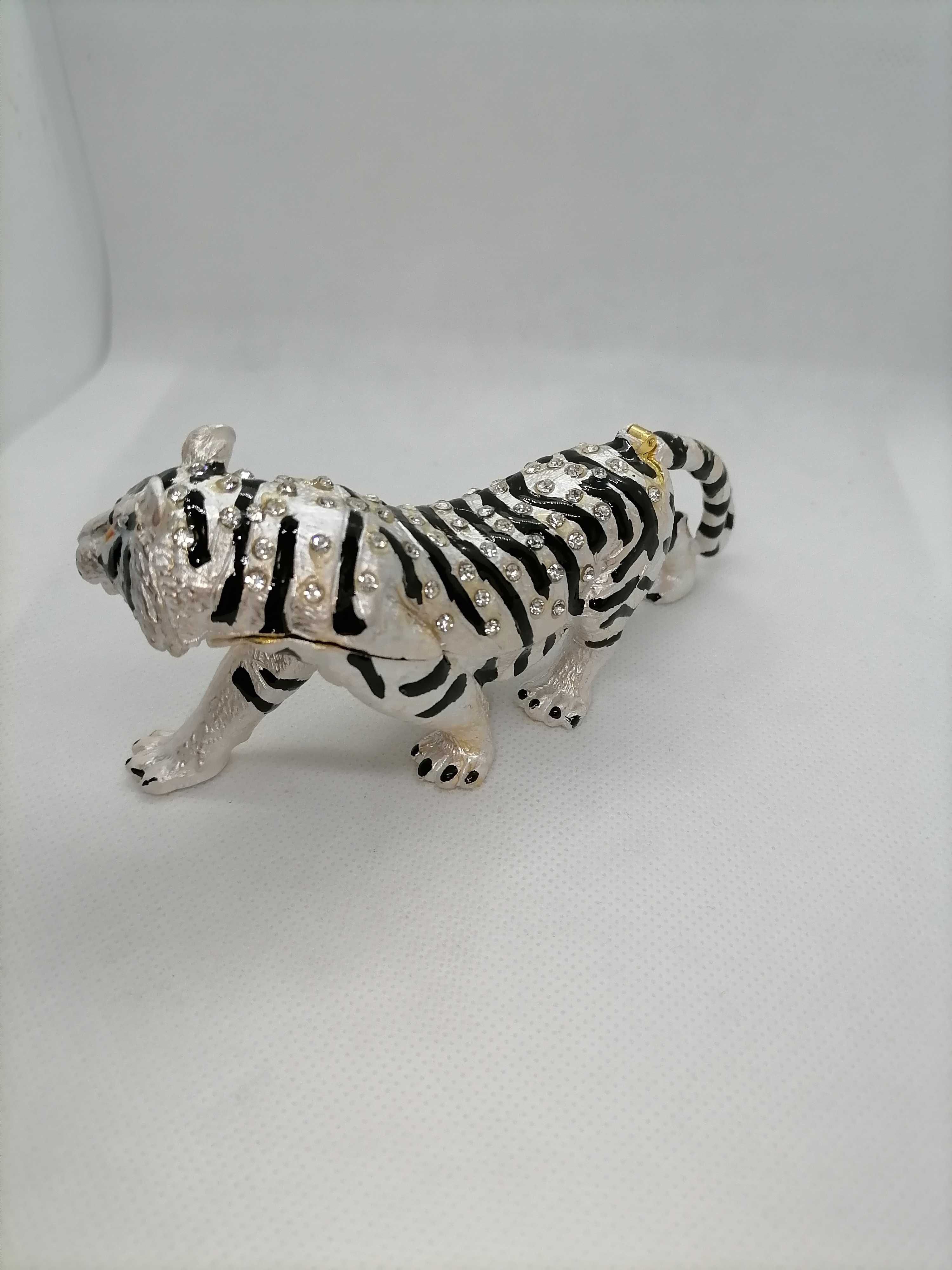 Cutie Bijuterii Tigru Tibetan Alb / White Tigger - Cristale + Metal