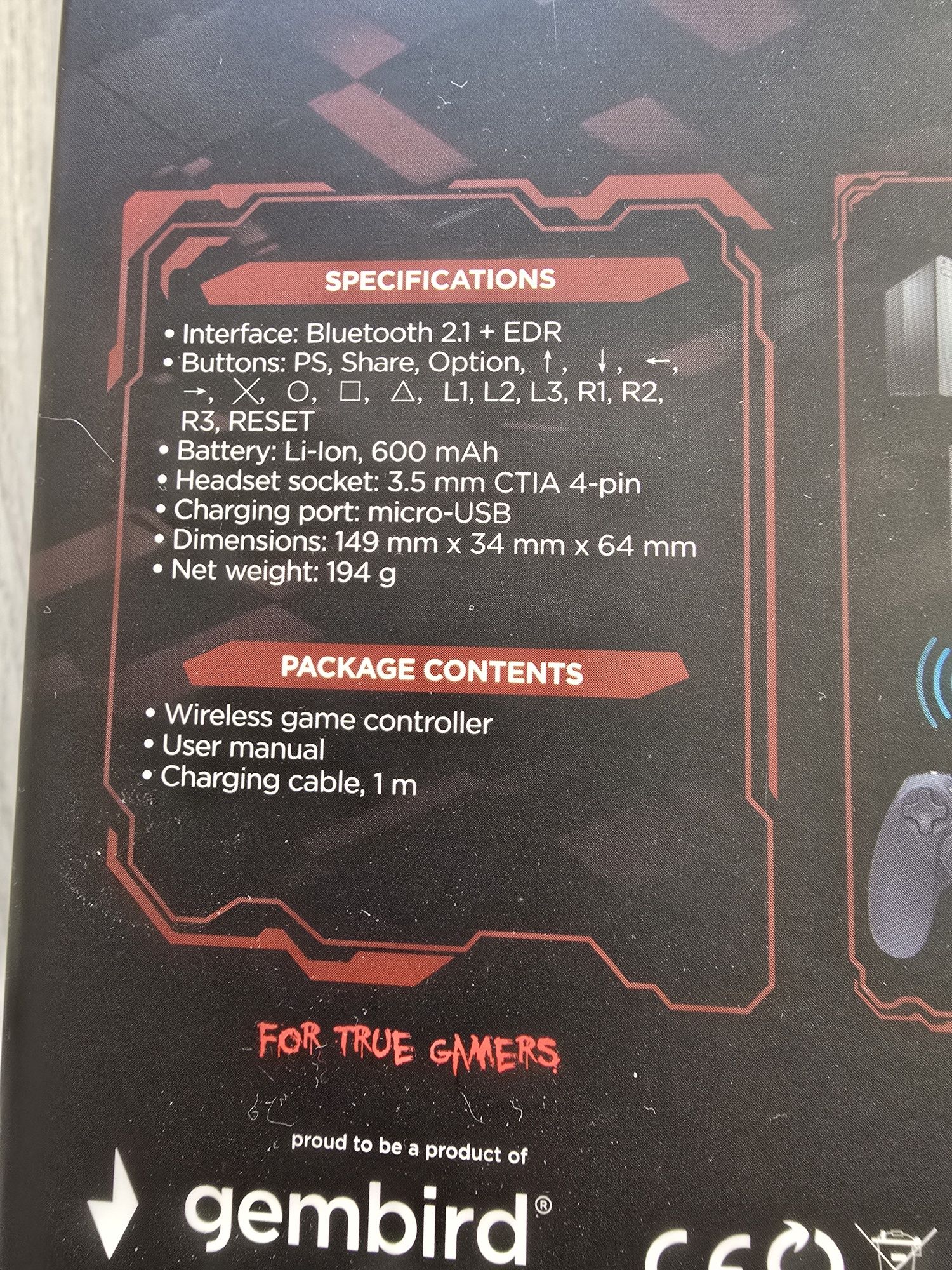 Геймпад Gamebird PS4/PC безжичен