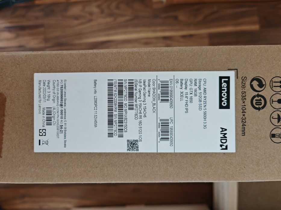 Laptop Gaming IdeaPad Gaming 3 15ACH6