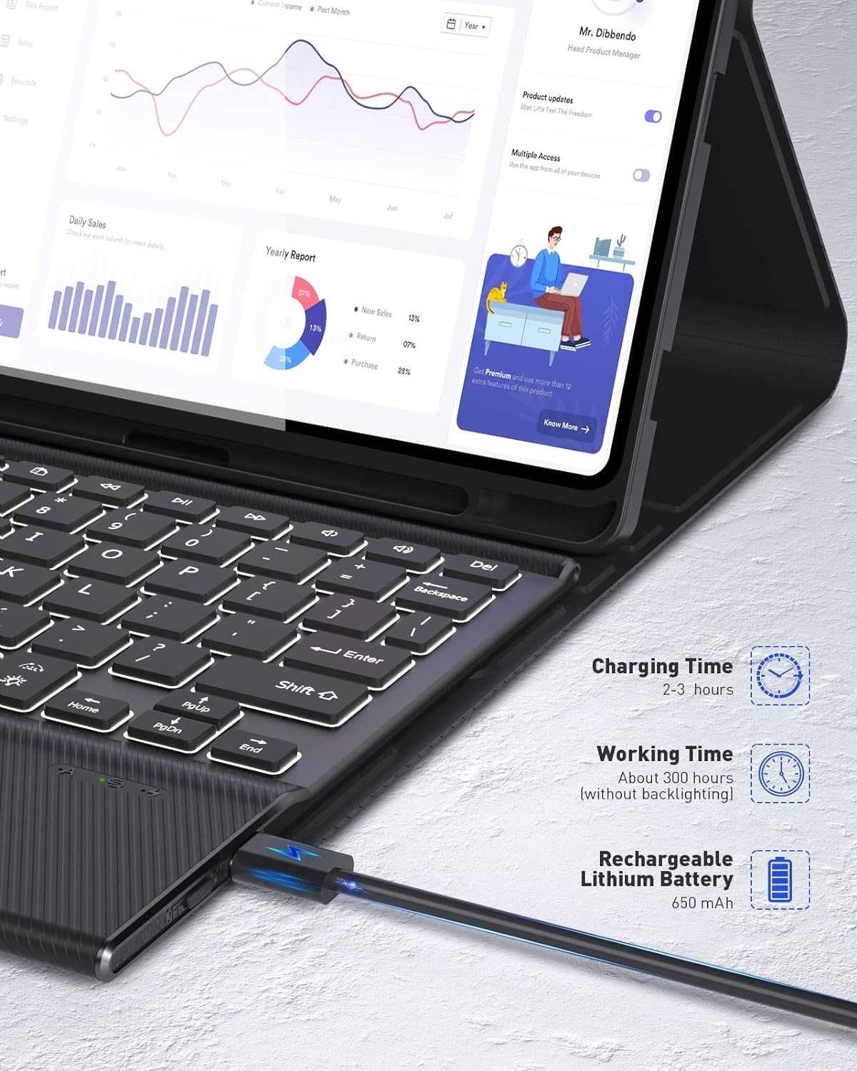 Husa Premium Tst + track, RGB, Galaxy Tab S9 Plus, REDUS de la 300RON