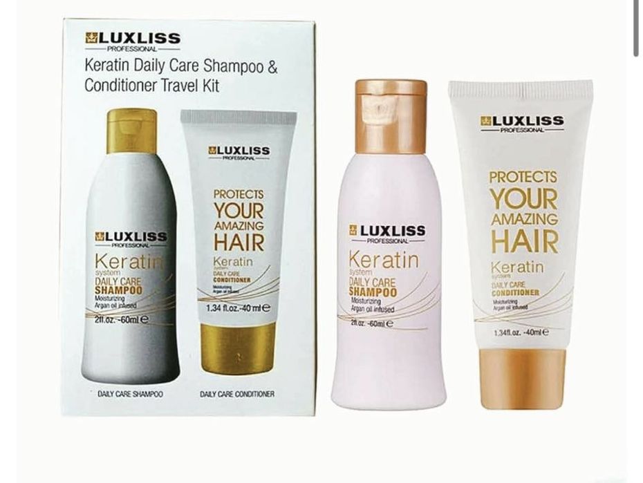 Luxliss profesional keratin - шампоан, балсам, мини комплект