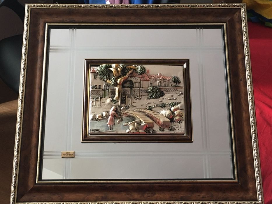 Tablou din argint 925 cu oglinda si model in relief 3D