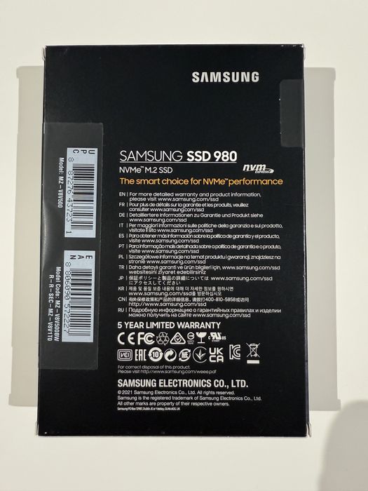 Samsung 980 250GB SSD NVMeM.2