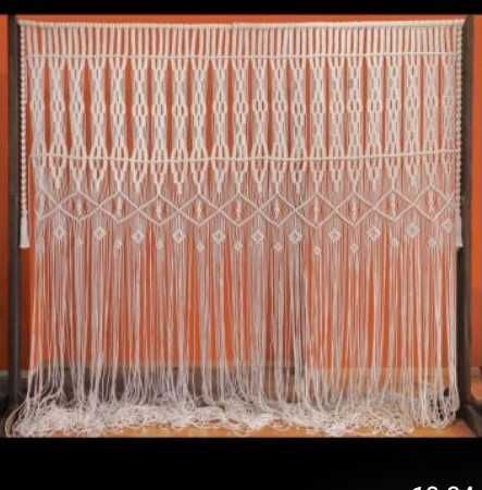 Perdea lucrata manual, Material -MACRAME- Montare SINA & GALERIE