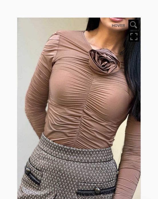 Avin блуза camel с брошка S