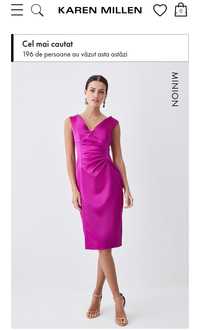 Rochie Karen Millen midi tip creion din satin structurat