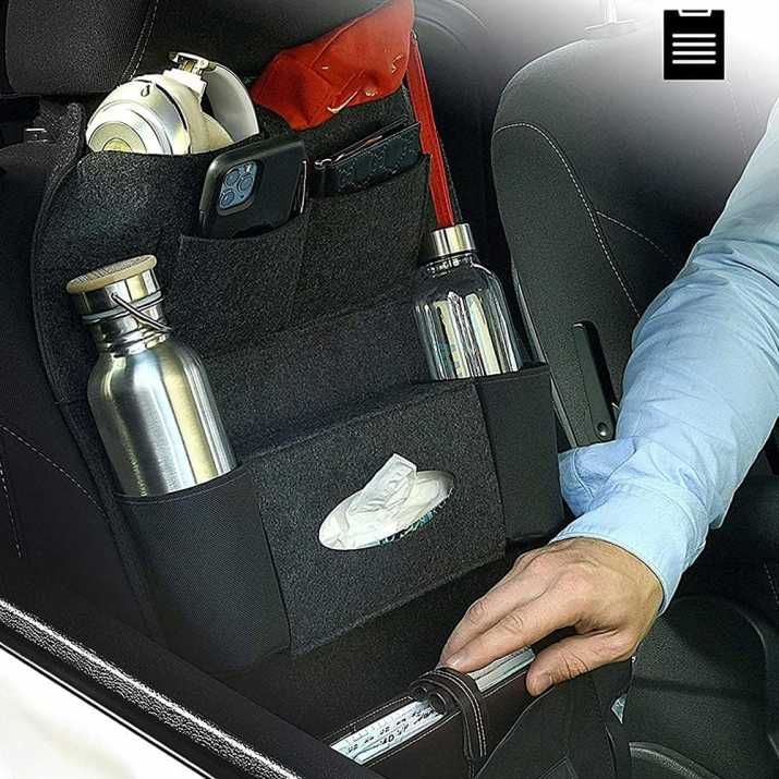 Мултифункционален органайзер за седалка на автомобил Черен с 6 джоба