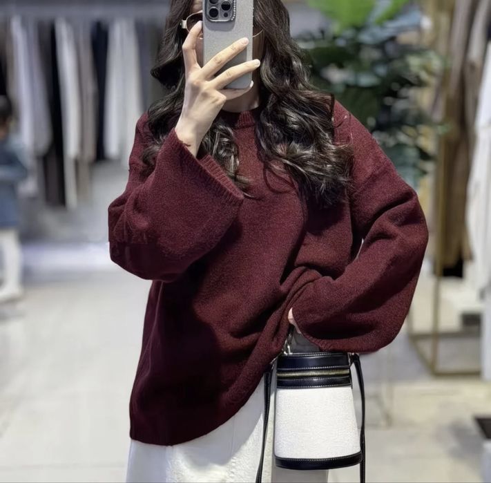 Теплый оверсайз свитер