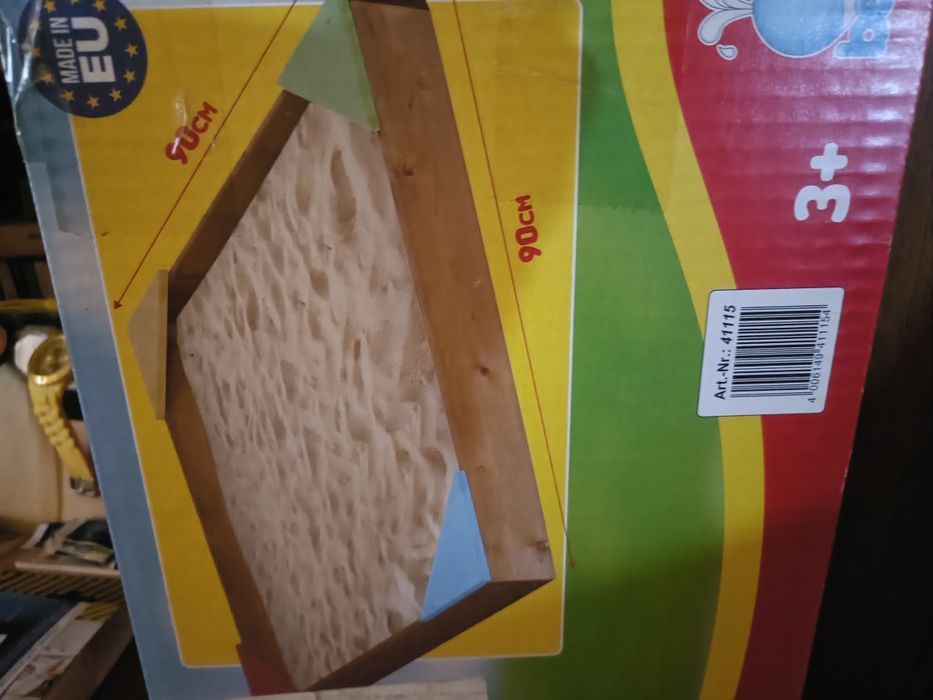 Cutie nisip din lemn 90x90x12