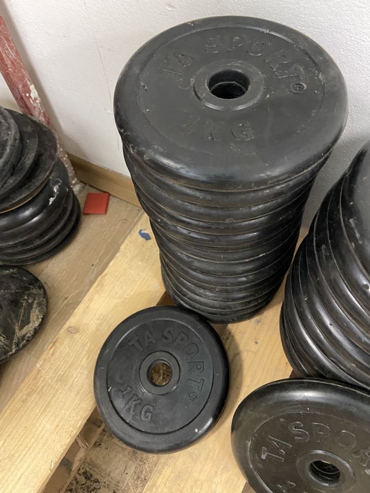 Discuri gantere haltera cauciucate noi 1 kg,1,25 kg,2 kg, 2,5 kg noi