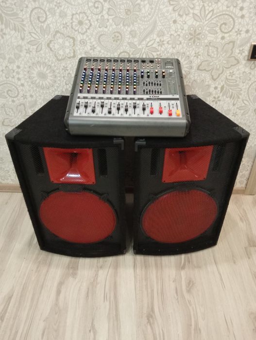 Продам колонки и микшер, комплект музыкальный