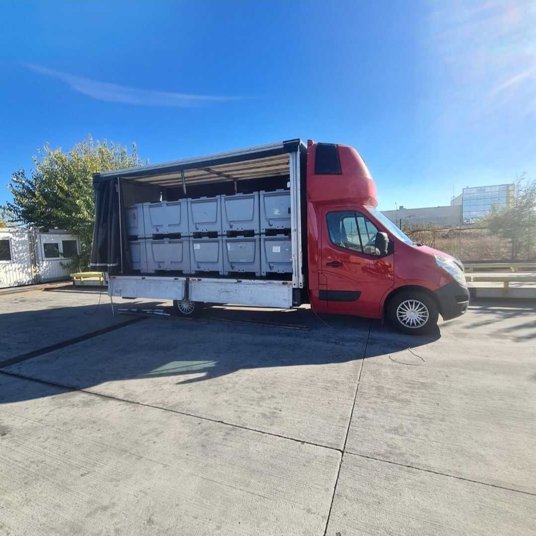 Transport marfă cu dubă prelată – Lift hidraulic & liză