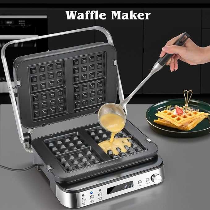 AMZCHEF Grătar electric multifuncțional 4 în 1