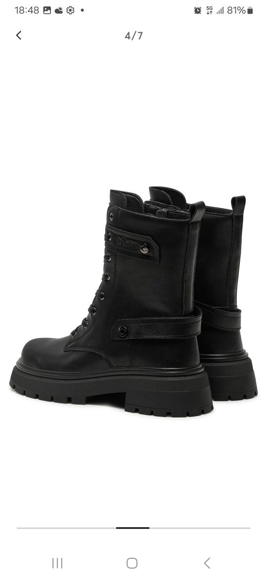 Ghete femei Lee Cooper, piele, negre, m.39