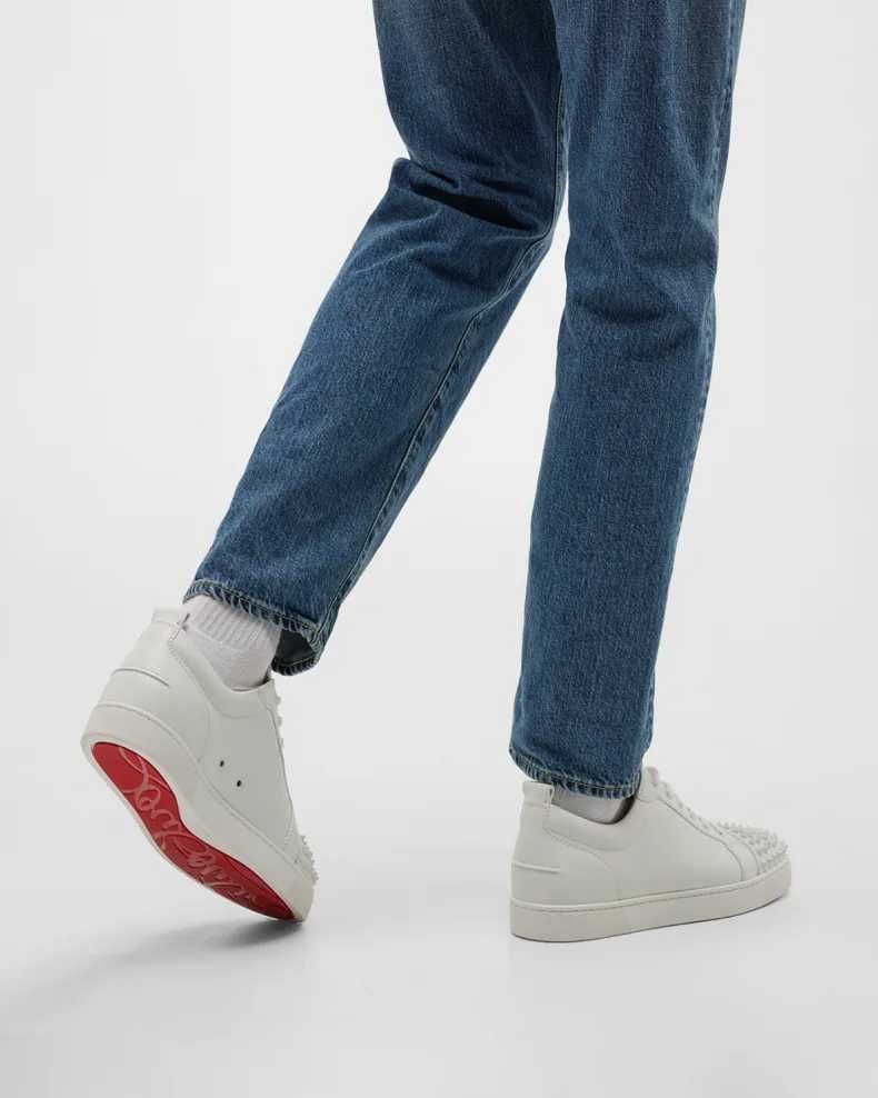 (36-44 номер) Christian Lobotin/Louboutin Low White с предни шипове