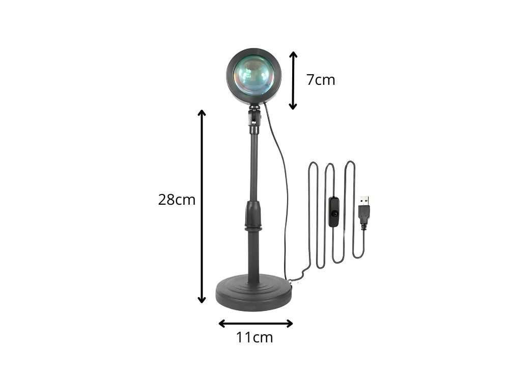 Lampa proiector LED cu simulare apus de soare 16 culori + telecomanda