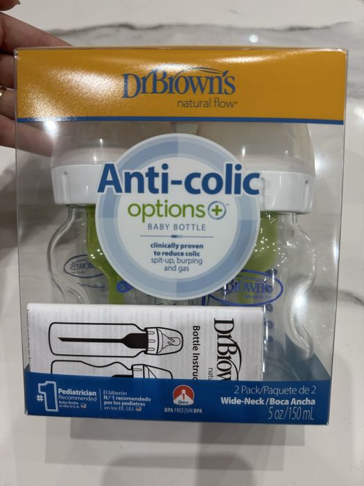 Dr. Brown's Бебешко стъклено шише Options+ 150 мл 2бр.