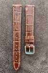 Curea piele ceas Longines 15/12mm, imprimeu aligator neagra/maro